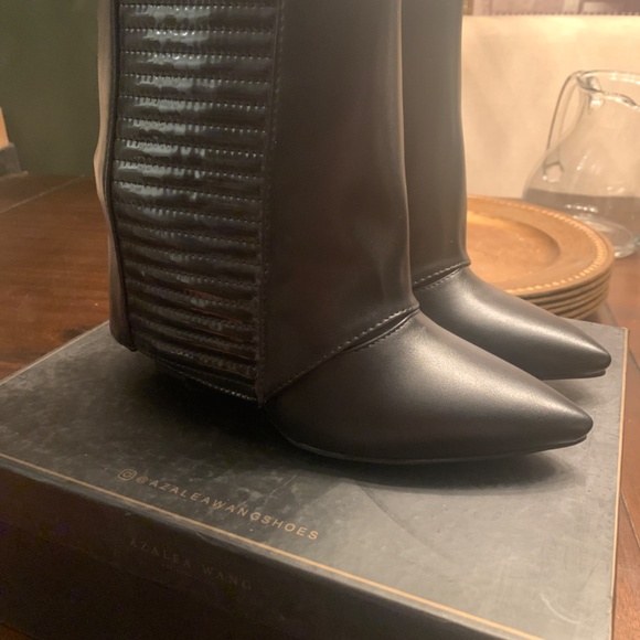 Azalea Wang Wedge zipper back Heeled Boots - Picture 2 of 4